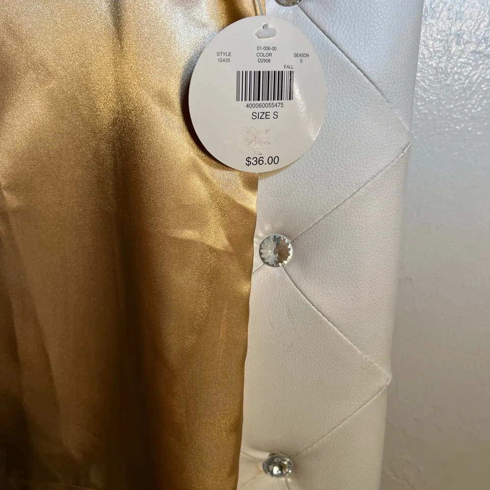 Valerie Stevens Gold Short Sleeve Button Down Sleep/Pajama Top Size S - Picture 7 of 8